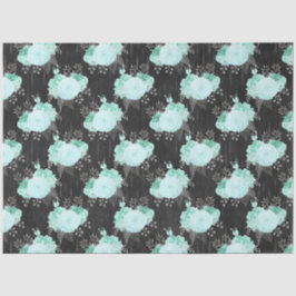 Aqua en Zilver Serie Design 15 Tissuepapier