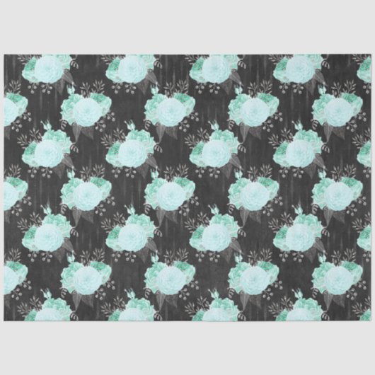 Aqua en Zilver Serie Design 15 Tissuepapier (Voorkant)