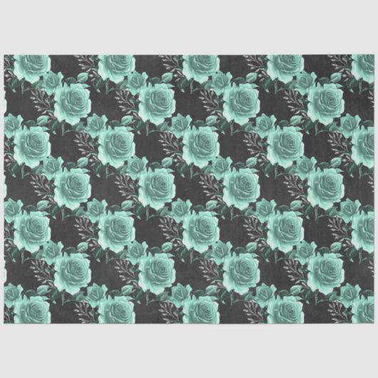 Aqua en Zilver Serie Design 17 Tissuepapier (Voorkant)
