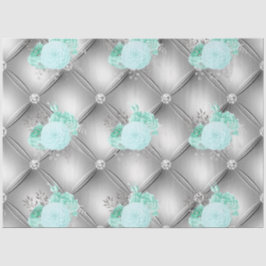 Aqua en Zilver Serie Design 2 Tissuepapier