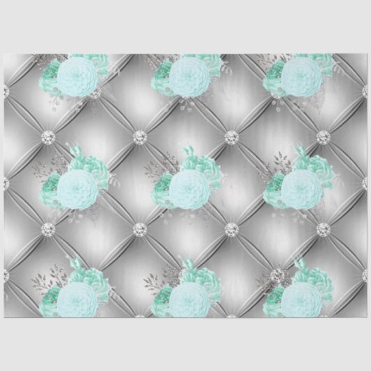 Aqua en Zilver Serie Design 2 Tissuepapier (Voorkant)