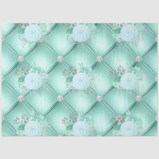 Aqua en Zilver Serie Design 3 Tissuepapier (Voorkant)