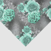 Aqua en Zilver Serie Design 4 Tissuepapier (Detail)