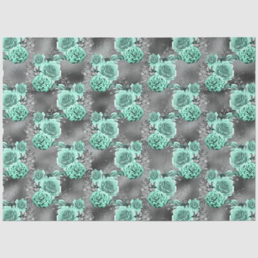 Aqua en Zilver Serie Design 4 Tissuepapier (Voorkant)