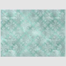 Aqua en Zilver Serie Design 7 Tissuepapier