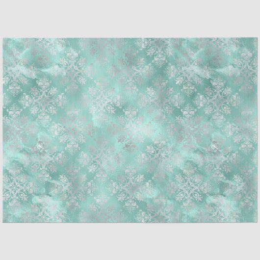 Aqua en Zilver Serie Design 7 Tissuepapier (Voorkant)