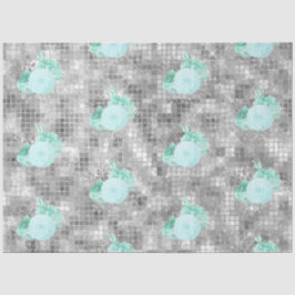 Aqua en Zilver Serie Design 8 Tissuepapier