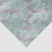 Aqua en Zilver Serie Design 9 Tissuepapier (Detail)