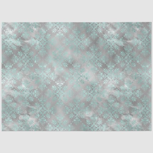 Aqua en Zilver Serie Design 9 Tissuepapier (Voorkant)