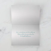 Aqua en Zilveren Bloemen Dankjewel Kaart (Binnen)