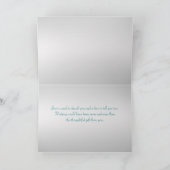 Aqua en Zilveren Bloemen Dankjewel Kaart (Binnen)