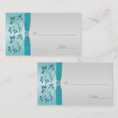Aqua en zilveren Plaatskaarten Plaatskaartje (Voorkant / Achterkant)