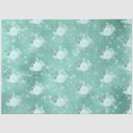 Aqua en Zilveren Reeks Ontwerp 13 Tissuepapier