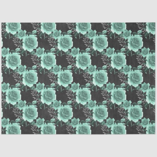 Aqua en Zilveren Reeks Ontwerp 17 Tissuepapier (Voorkant)