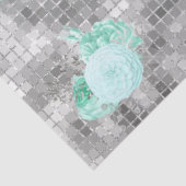 Aqua en Zilveren Reeks Ontwerp 8 Tissuepapier (Detail)