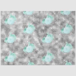 Aqua en Zilveren Reeks Ontwerp 8 Tissuepapier