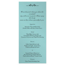 Aqua en Zwart Elegant Bruiloft Menu