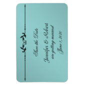 Aqua en Zwart Elegant Bruiloft Save the Date Magneet (Verticaal)