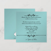 Aqua en zwart Elegant Jubileum Kaart (Voorkant / Achterkant)