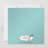 Aqua en zwart Elegant Jubileum Kaart (Achterkant)