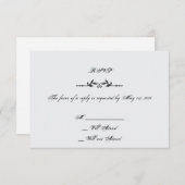 Aqua en Zwart Elegant Wedding Response Kaart (Voorkant / Achterkant)