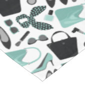 Aqua- en zwarte-meisjes-design tafelkleed (Gekanteld)