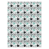 Aqua- en zwarte-meisjes-design tafelkleed (Voorkant)