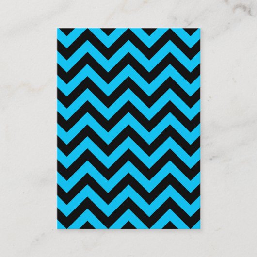 Aqua en Zwarte Zig Zag Visitekaartje (Voorkant)