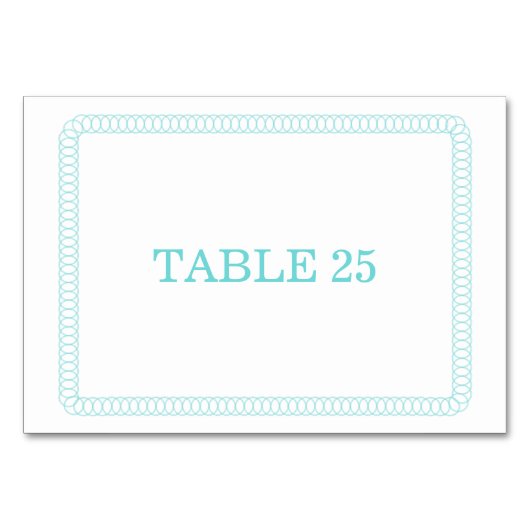 Aqua Encircled Ronde Table Kaart (Voorkant)