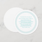 Aqua Encircled Round Wedding Invite Kaart (Voorkant / Achterkant)