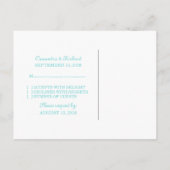 Aqua Encircled Ticket RSVP Briefkaart (Achterkant)