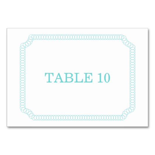 Aqua Encircled Ticket Table Kaart (Voorkant)