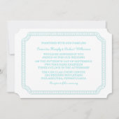 Aqua Encirled Ticket Wedding Invite Kaart (Voorkant)
