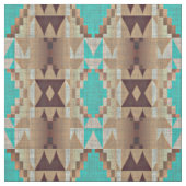 Aqua Ethnic Native American Indian Tribal Pattern Stof (Swatch)