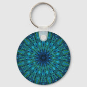 Aqua Explosion Kaleidoscoop Sleutelhanger (Voorkant)