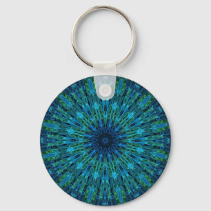 Aqua Explosion Kaleidoscope Sleutelhanger