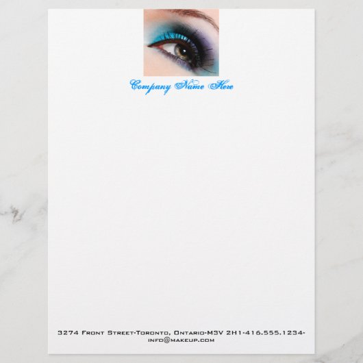 aqua eye makeup letterhead, factuur, prijsmaker (Voorkant)