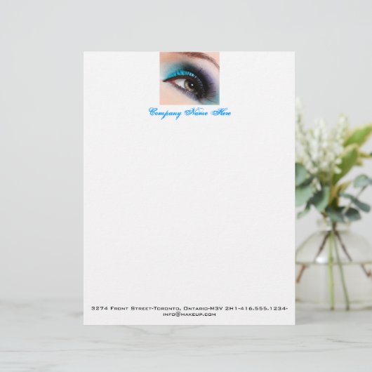 aqua eye makeup letterhead, factuur, prijsmaker (Staand voorkant)