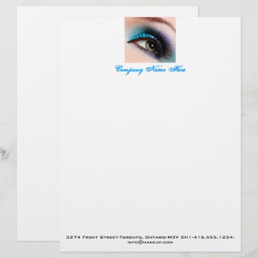 aqua eye makeup letterhead, factuur, prijsmaker (Voorkant / Achterkant)