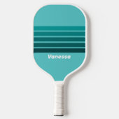 Aqua Fade Across Striping with Name Pickleball Paddle (Achterkant)