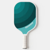 Aqua Fade Circle Stripe with Name Pickleball Paddle (Achterkant)