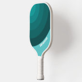 Aqua Fade Cirkel Streep met Naam Pickleball Paddle (Links)