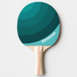 Aqua Fade Cirkel Streep met Naam Tafeltennisbatje