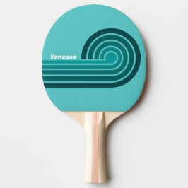 Aqua Fade Curl Strepen met Naam Tafeltennisbatje