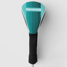 Aqua Fade Pin Strepen met Naam Golfheadcover