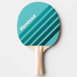 Aqua Fade Schuine Strepen met Naam Tafeltennisbatje