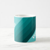Aqua Fade Strepen met Naam Koffiemok (Center)