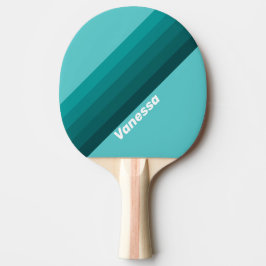 Aqua Fade Strepen met Naam Tafeltennisbatje