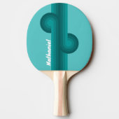 Aqua Fade Stripe Loop met naam Tafeltennisbatje (Achterkant)