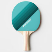 Aqua Fade Stripes with Name Tafeltennisbatje (Voorkant)